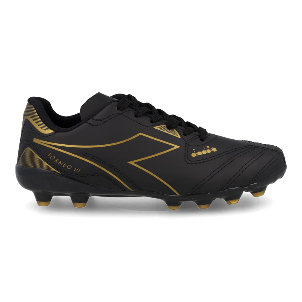 Diadora Chuteira DFAF149-01 TORNEO III INF CPO Preto-Dourado Sint_3__01
